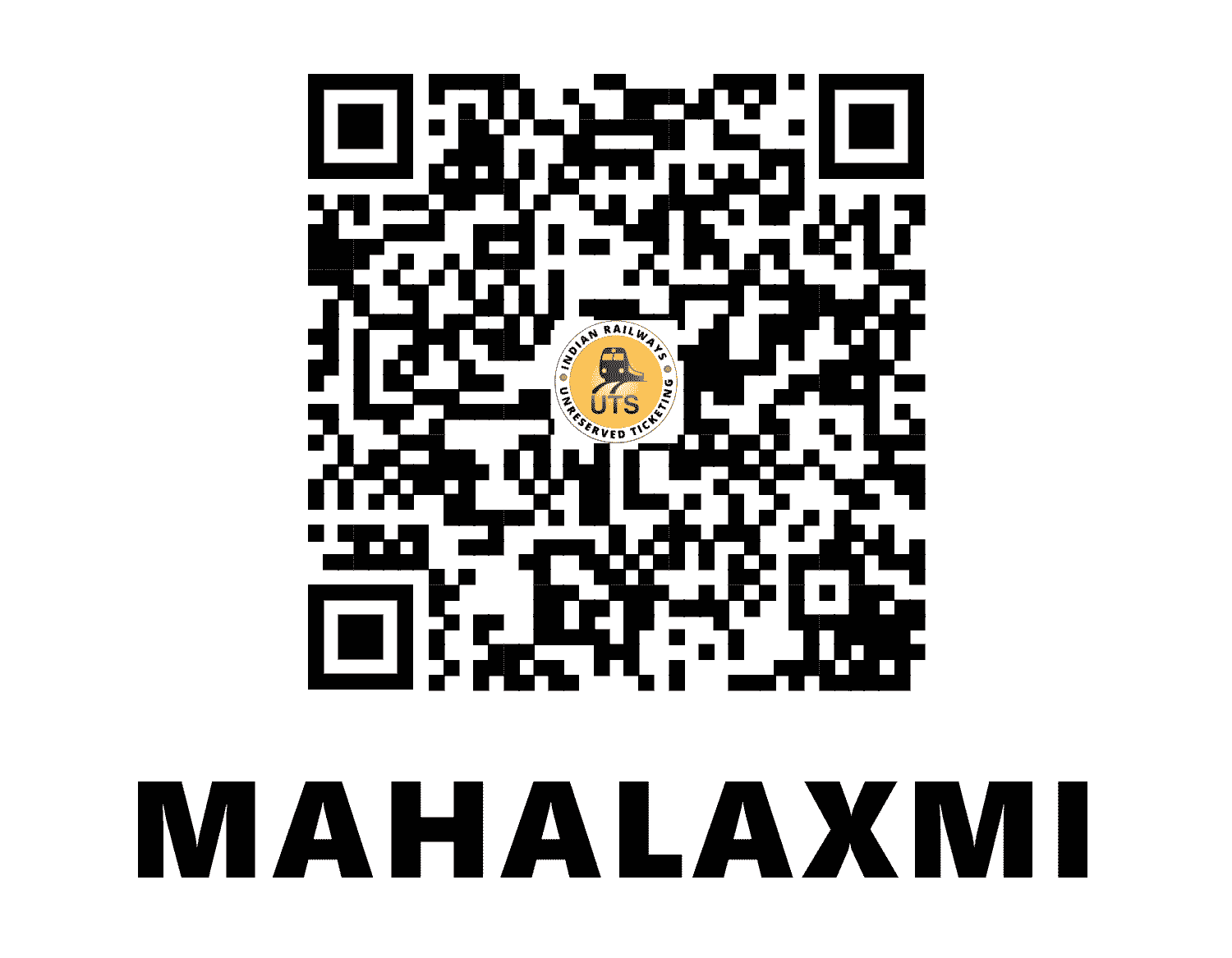 UTS QR Code for Mahalaxmi - MX