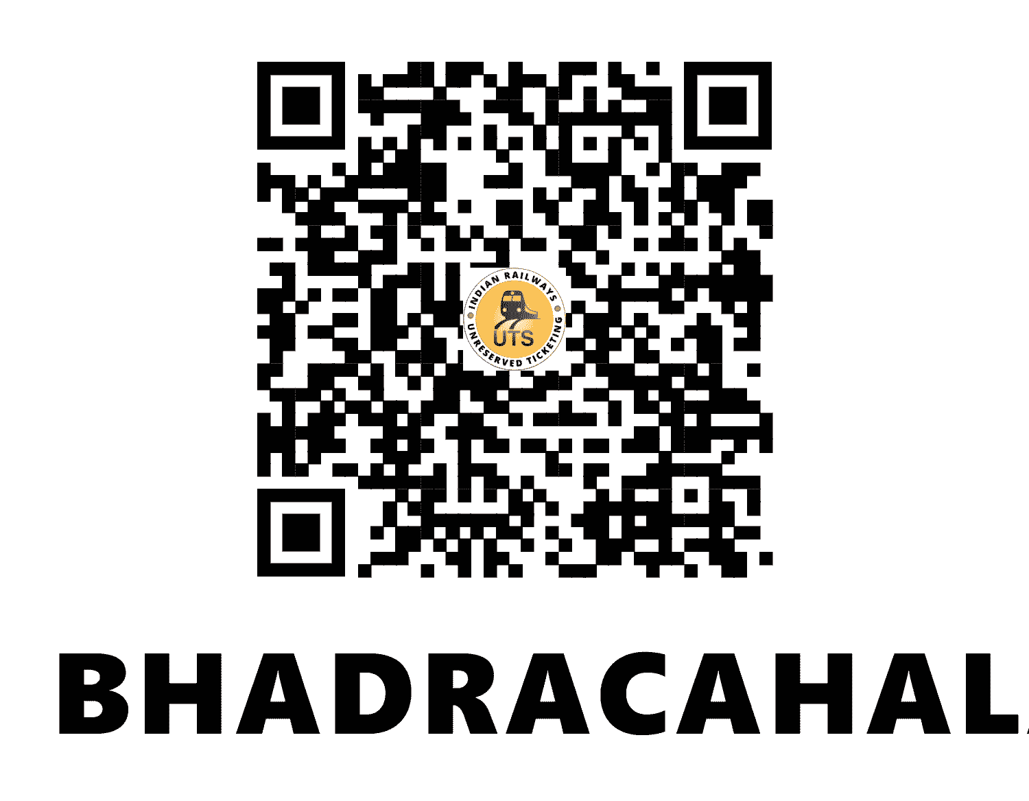 UTS QR Code for Bhadracahalam - BDCR