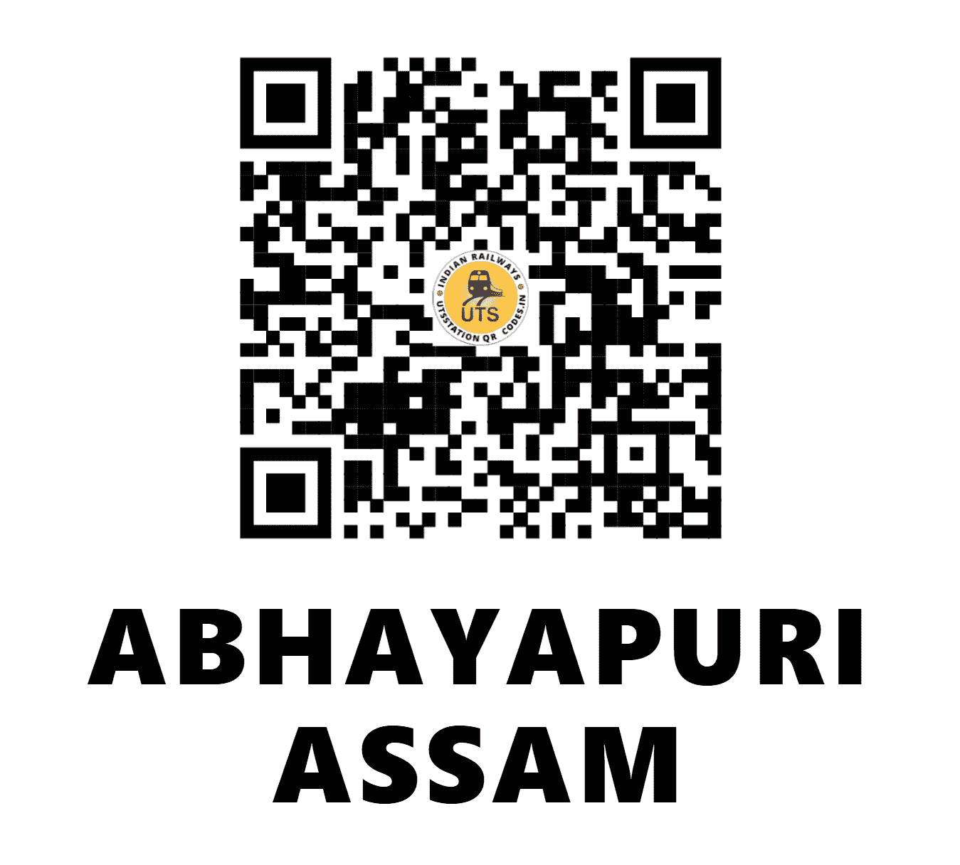 UTS QR Code for ABHAYAPURI ASSAM - AYU (NF - ASSAM)