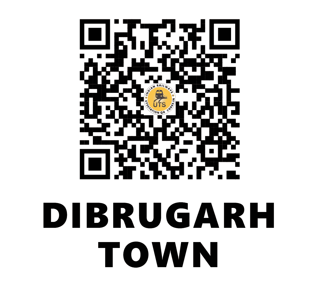 UTS QR Code for DIBRUGARH TOWN - DBRT (NF - ASSAM)