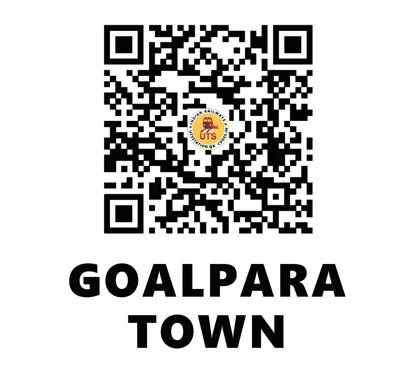 UTS QR Code for GOALPARA  TOWN - GLPT (NF - ASSAM)