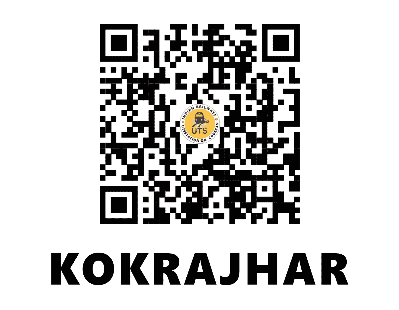 UTS QR Code for KOKRAJHAR - KOJ (NF - ASSAM)