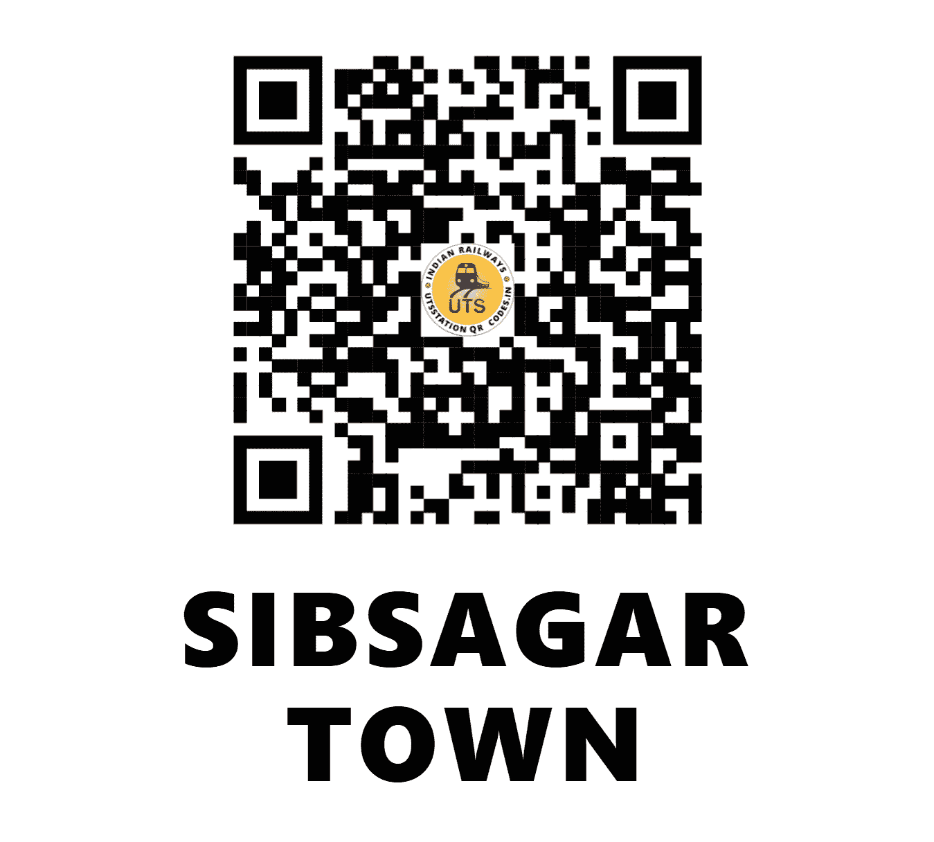 UTS QR Code for SIBSAGAR TOWN - SRTN (NF - ASSAM)