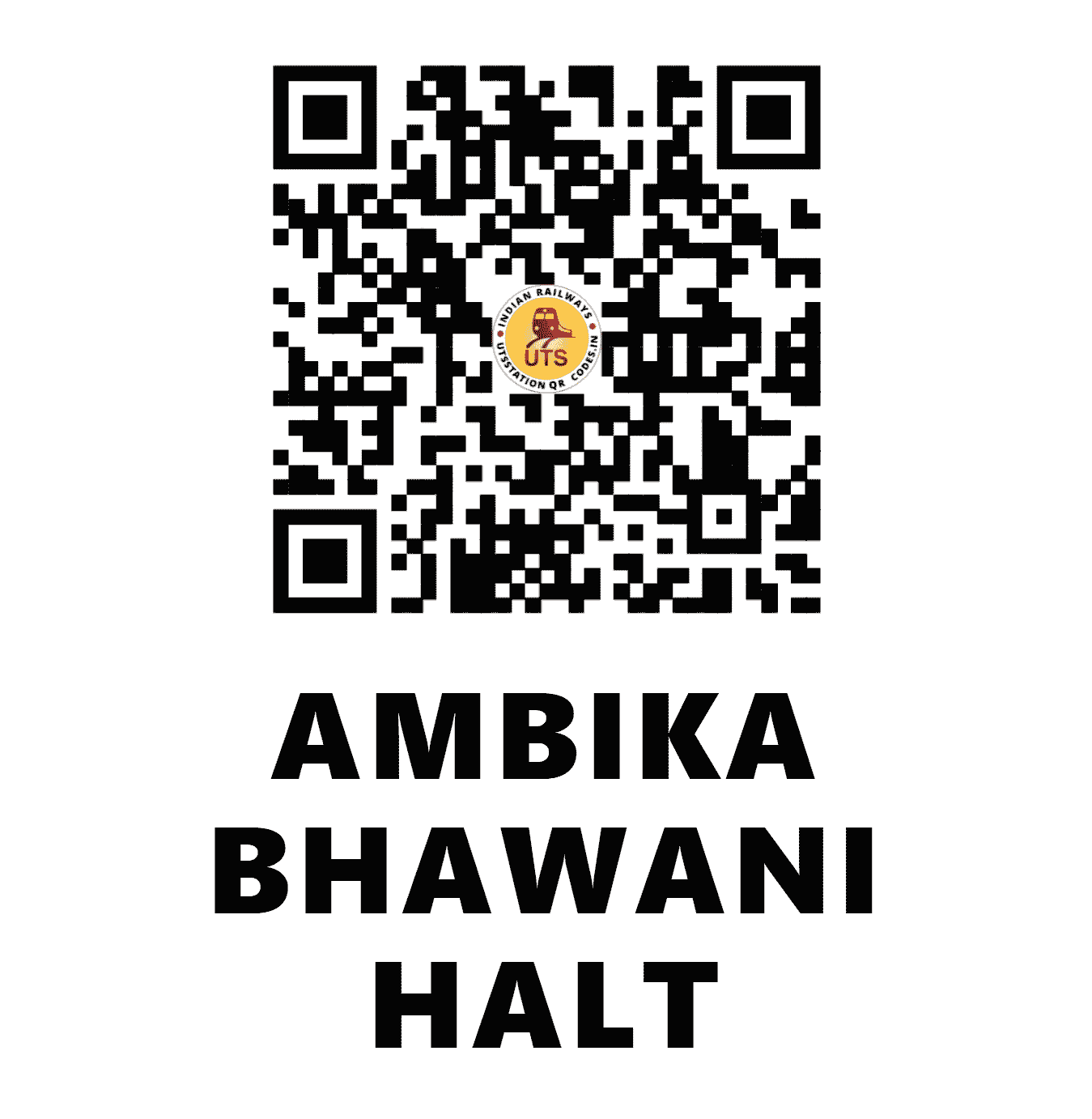 UTS QR Code for AMBIKA BHAWANI HALT - AABH (EC - BIHAR)