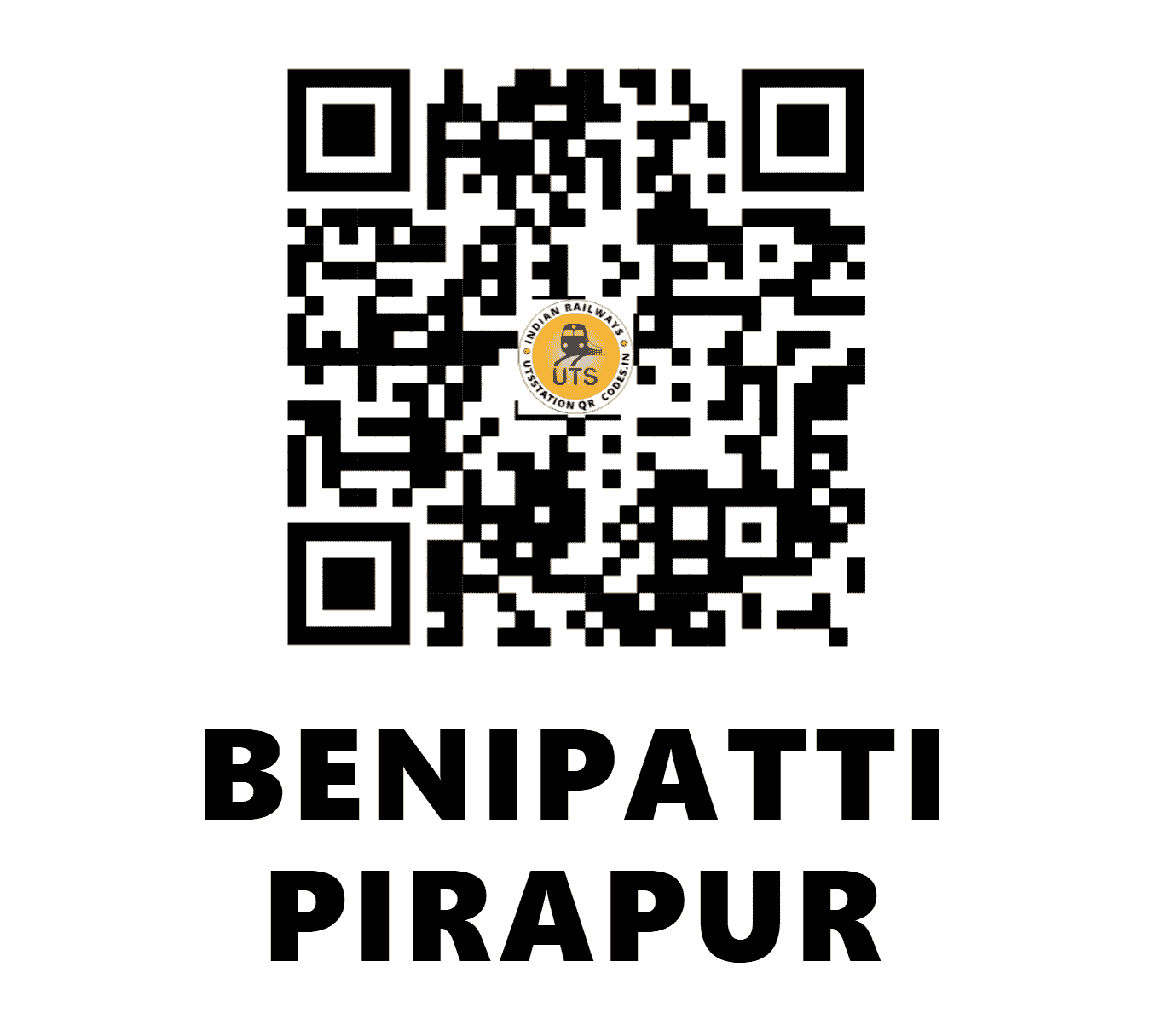 UTS QR Code for BENIPATTI PIRAPUR - BNPT (EC - BIHAR)