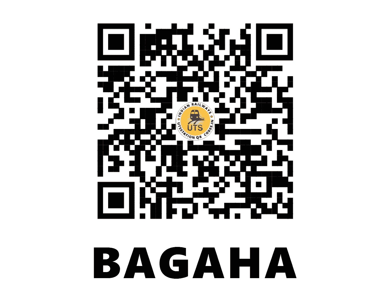 UTS QR Code for BAGAHA - BUG (EC - BIHAR)
