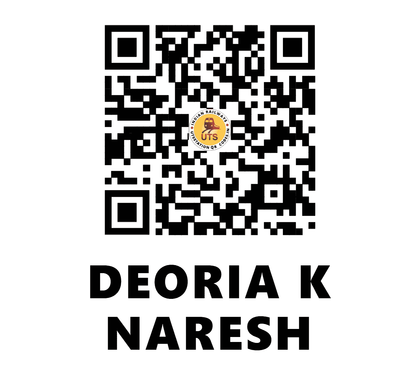 UTS QR Code for DEORIA K NARESH - DKMN (EC - BIHAR)