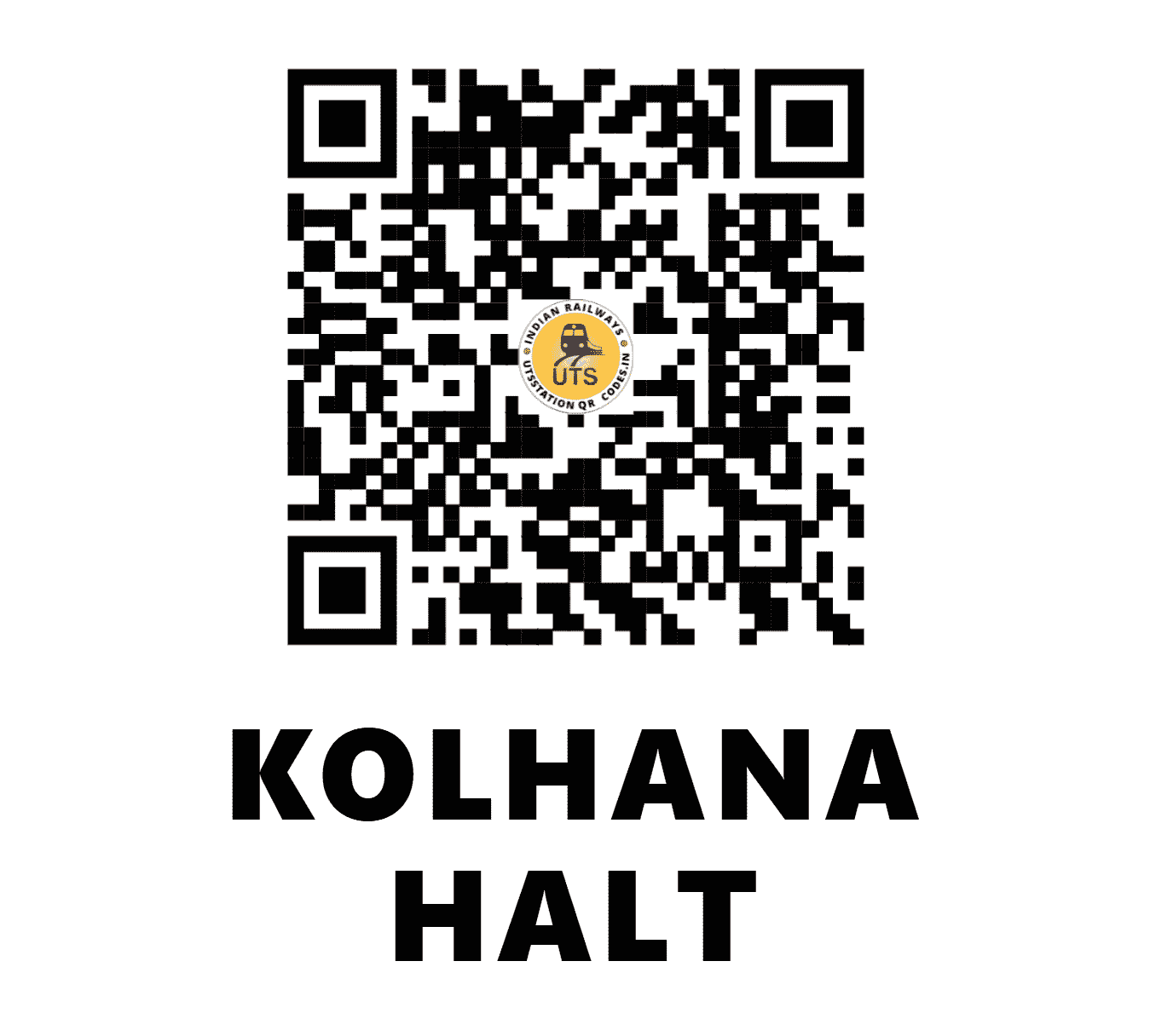 UTS QR Code for KOLHANA HALT - KLNA (EC - BIHAR)
