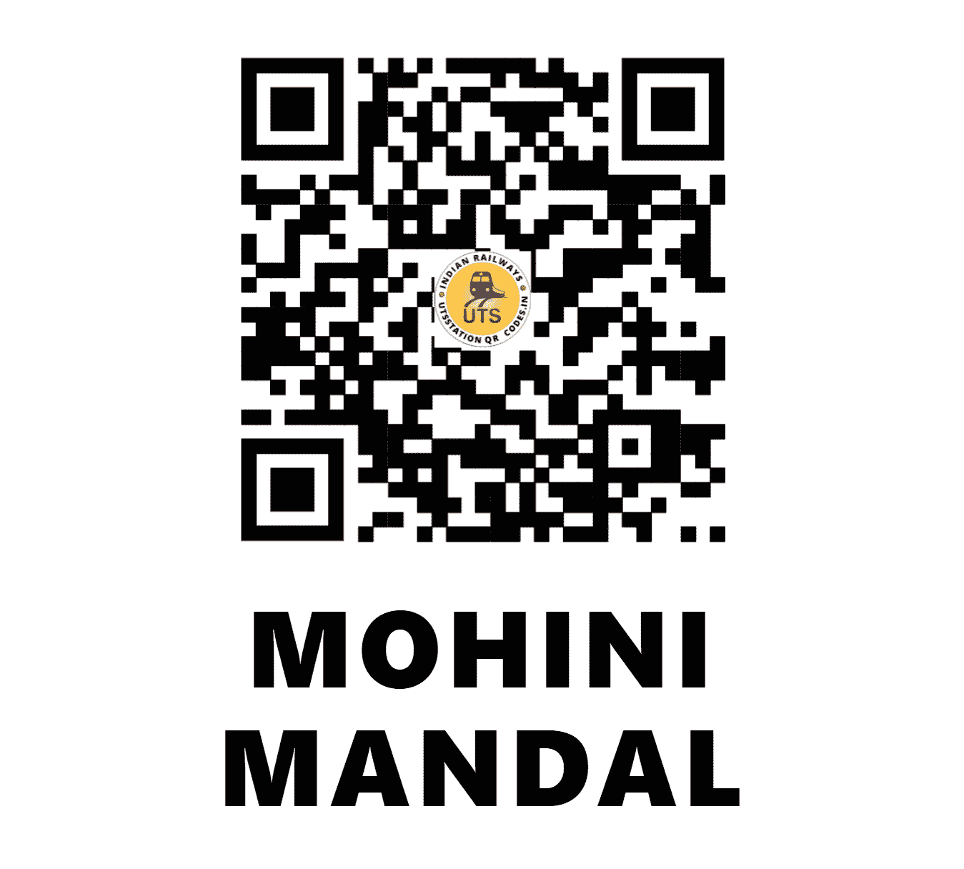 UTS QR Code for MOHINI MANDAL - MMDL (EC - BIHAR)