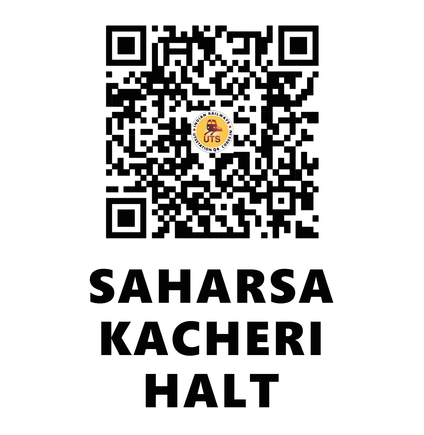 UTS QR Code for SAHARSA KACHERI HALT - SHKY (EC - BIHAR)