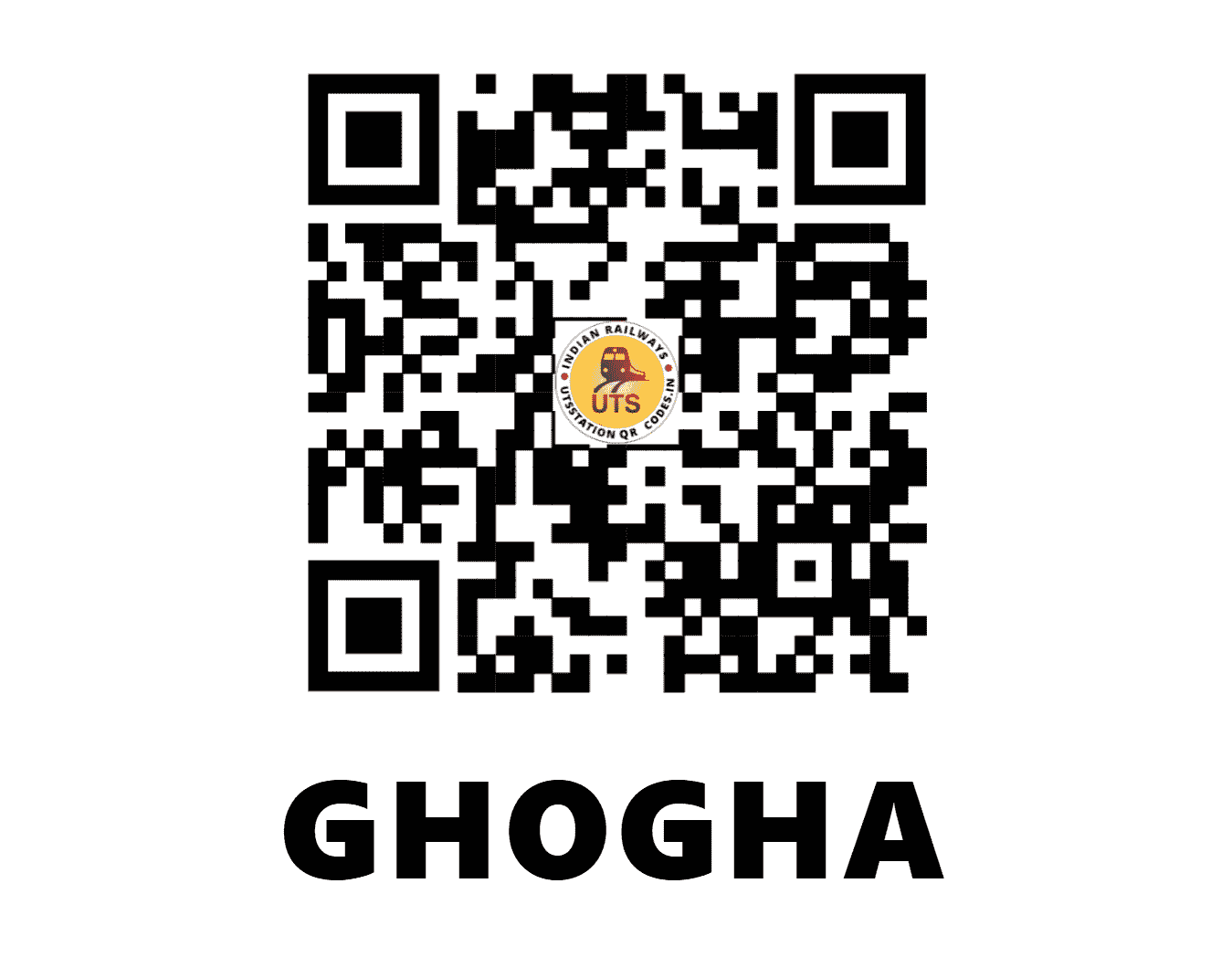 UTS QR Code for GHOGHA - GGA (ER - BIHAR)