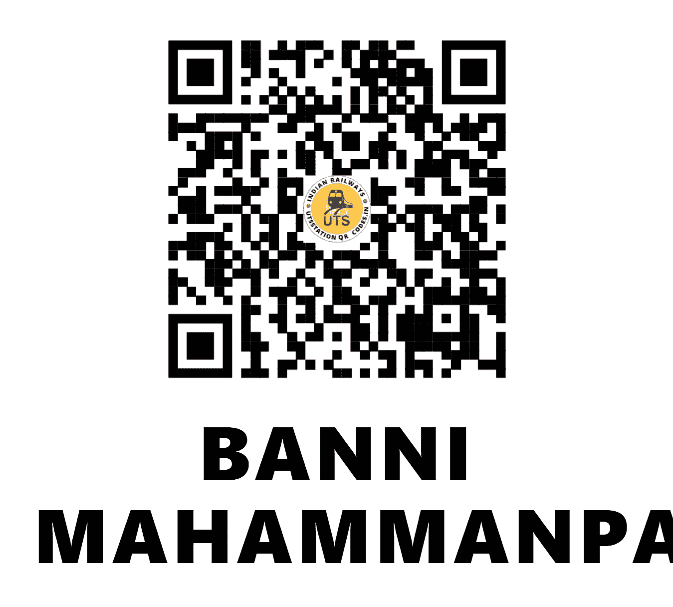 UTS QR Code for BANNI MAHAMMANPATTI - BMPT (NE - BIHAR)