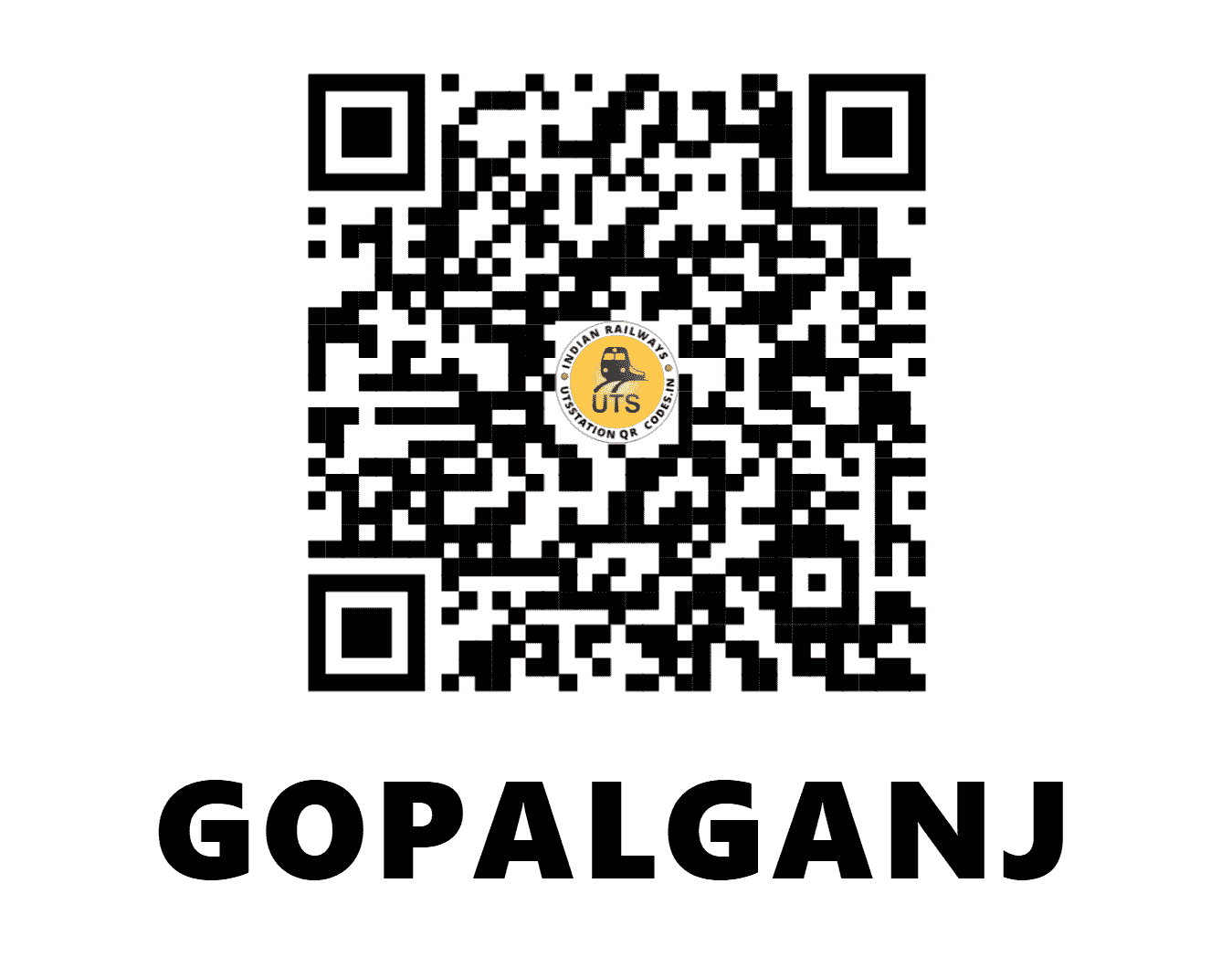 UTS QR Code for GOPALGANJ - GOPG (NE - BIHAR)