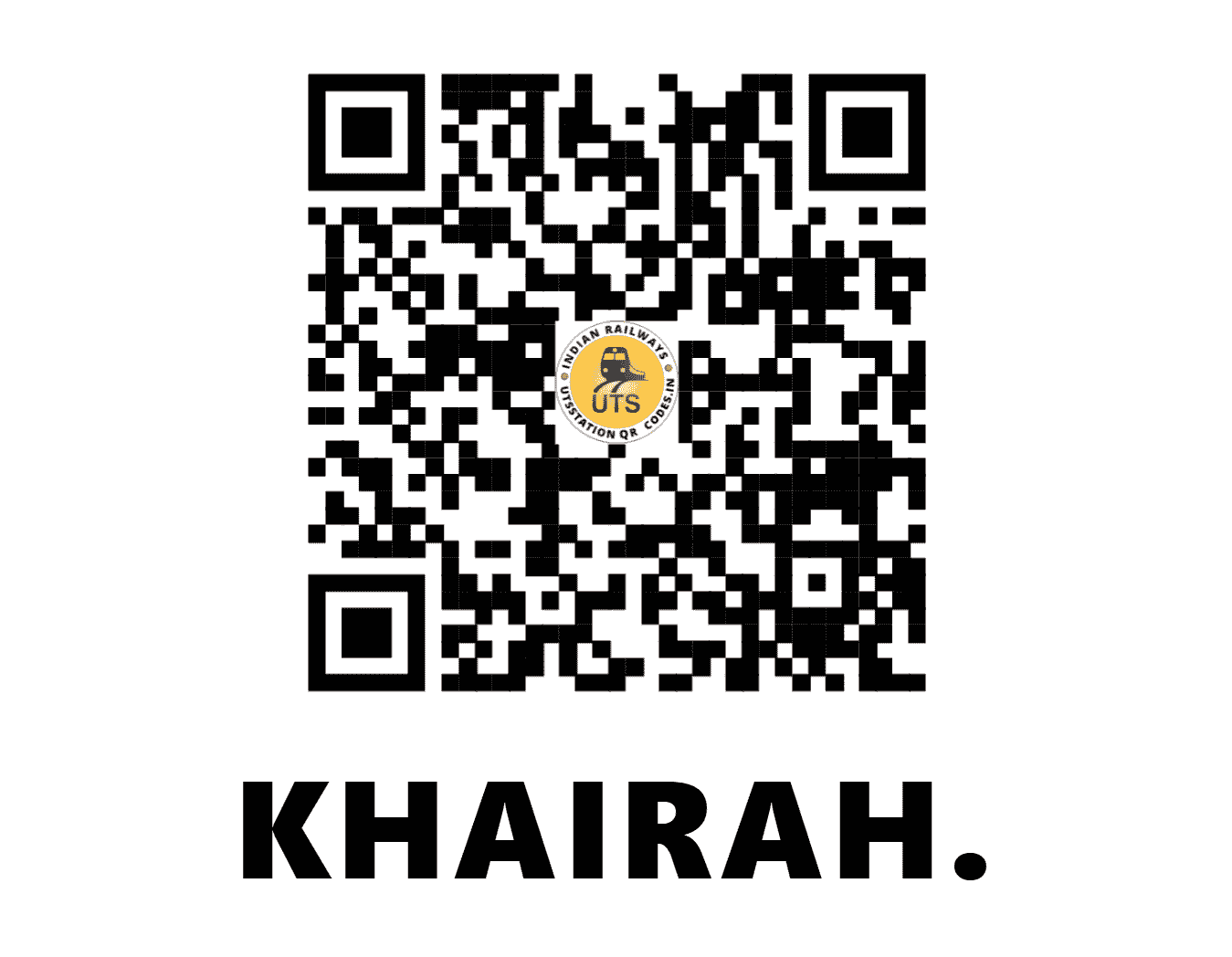 UTS QR Code for KHAIRAH. - KYH (NE - BIHAR)