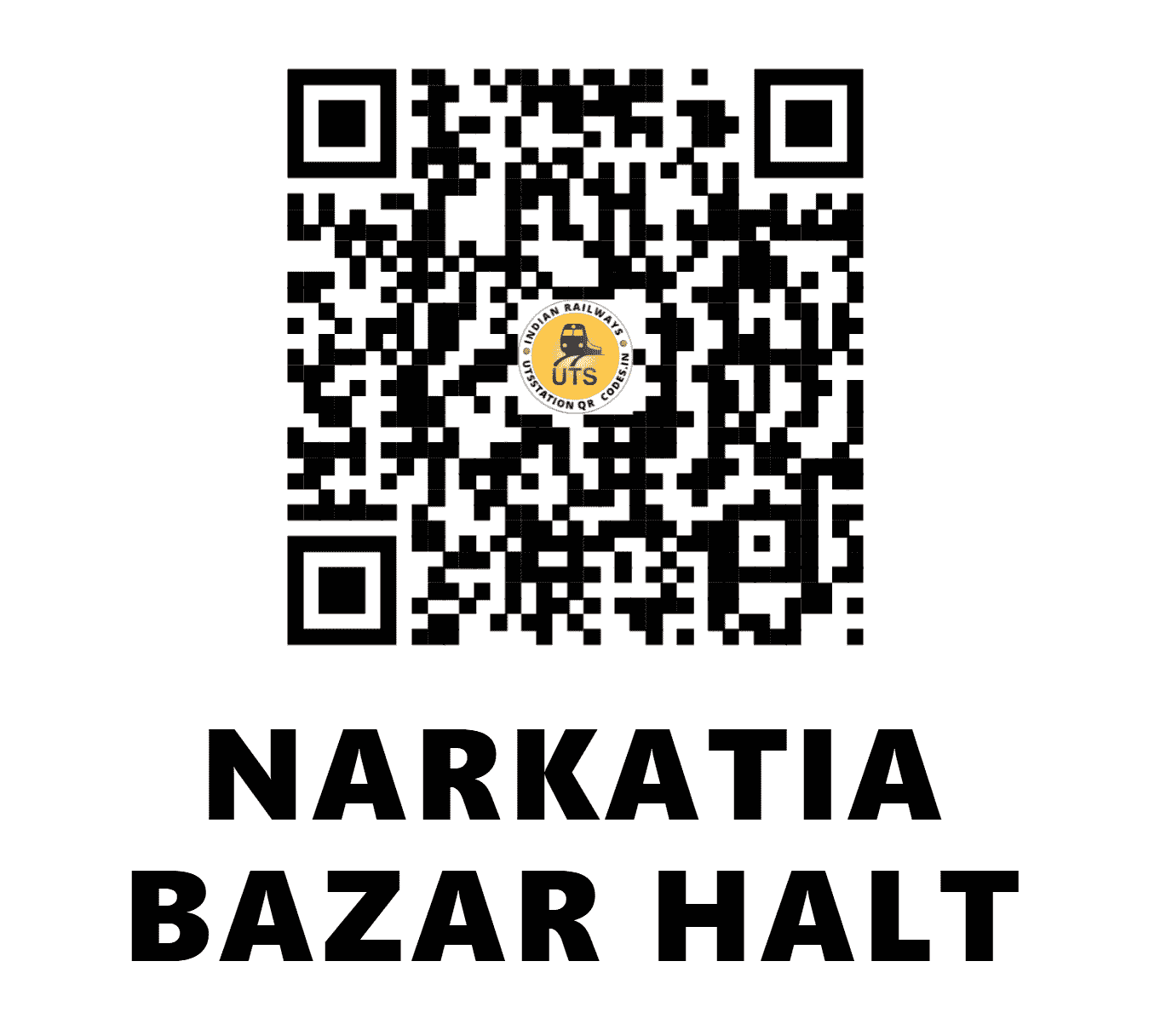 UTS QR Code for NARKATIA BAZAR HALT - NKBR (NE - BIHAR)