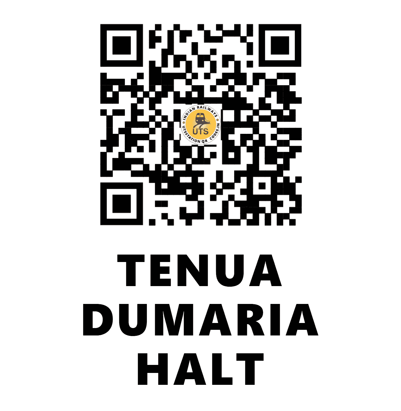 UTS QR Code for TENUA DUMARIA HALT - TMUR (NE - BIHAR)