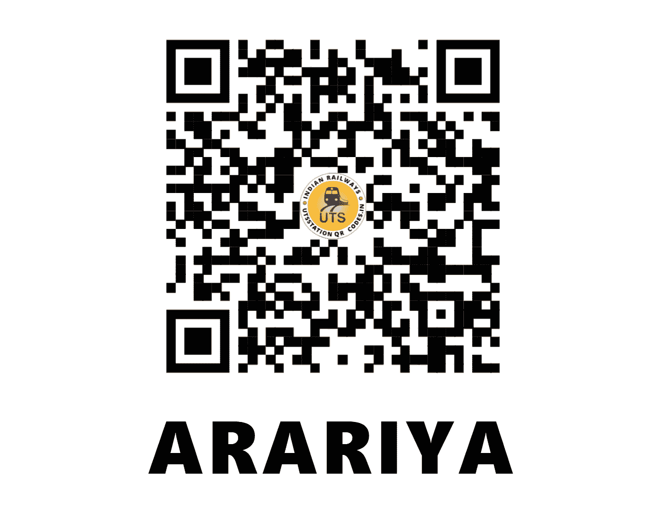 UTS QR Code for ARARIYA - ARR (NF - BIHAR)