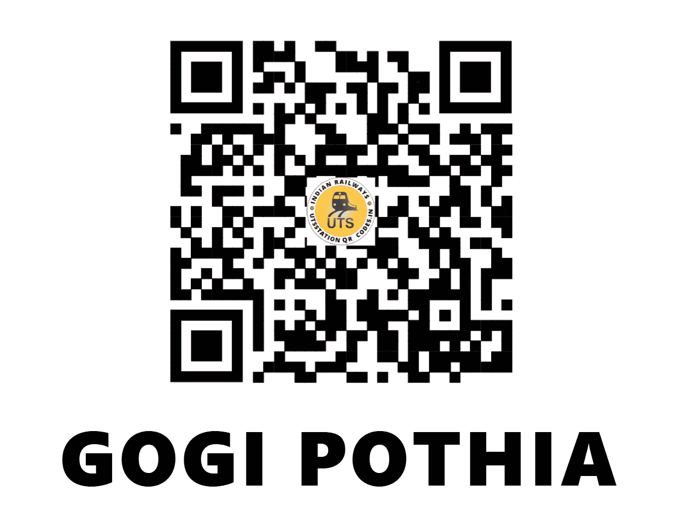 UTS QR Code for GOGI POTHIA - GPE (NF - BIHAR)