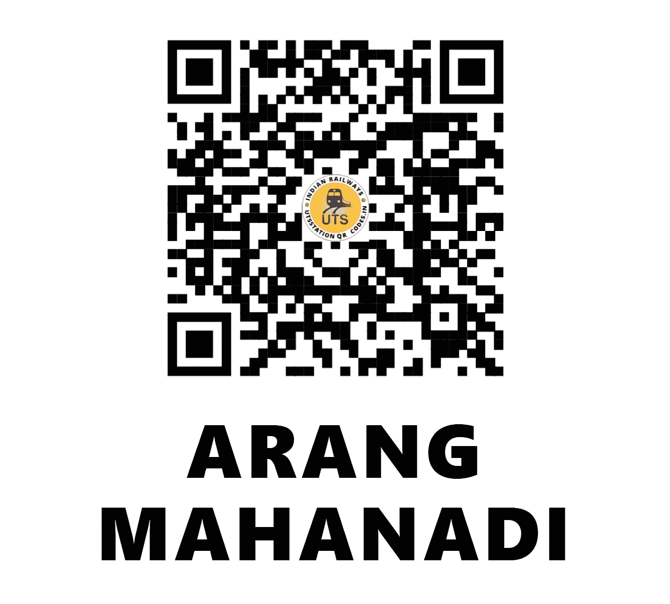UTS QR Code for ARANG  MAHANADI - ANMD (EO - CHHATTISGARH)