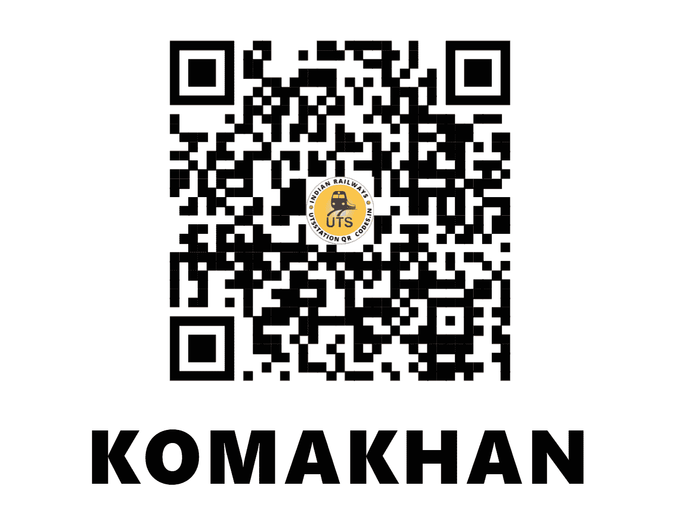 UTS QR Code for KOMAKHAN - KMK (EO - CHHATTISGARH)