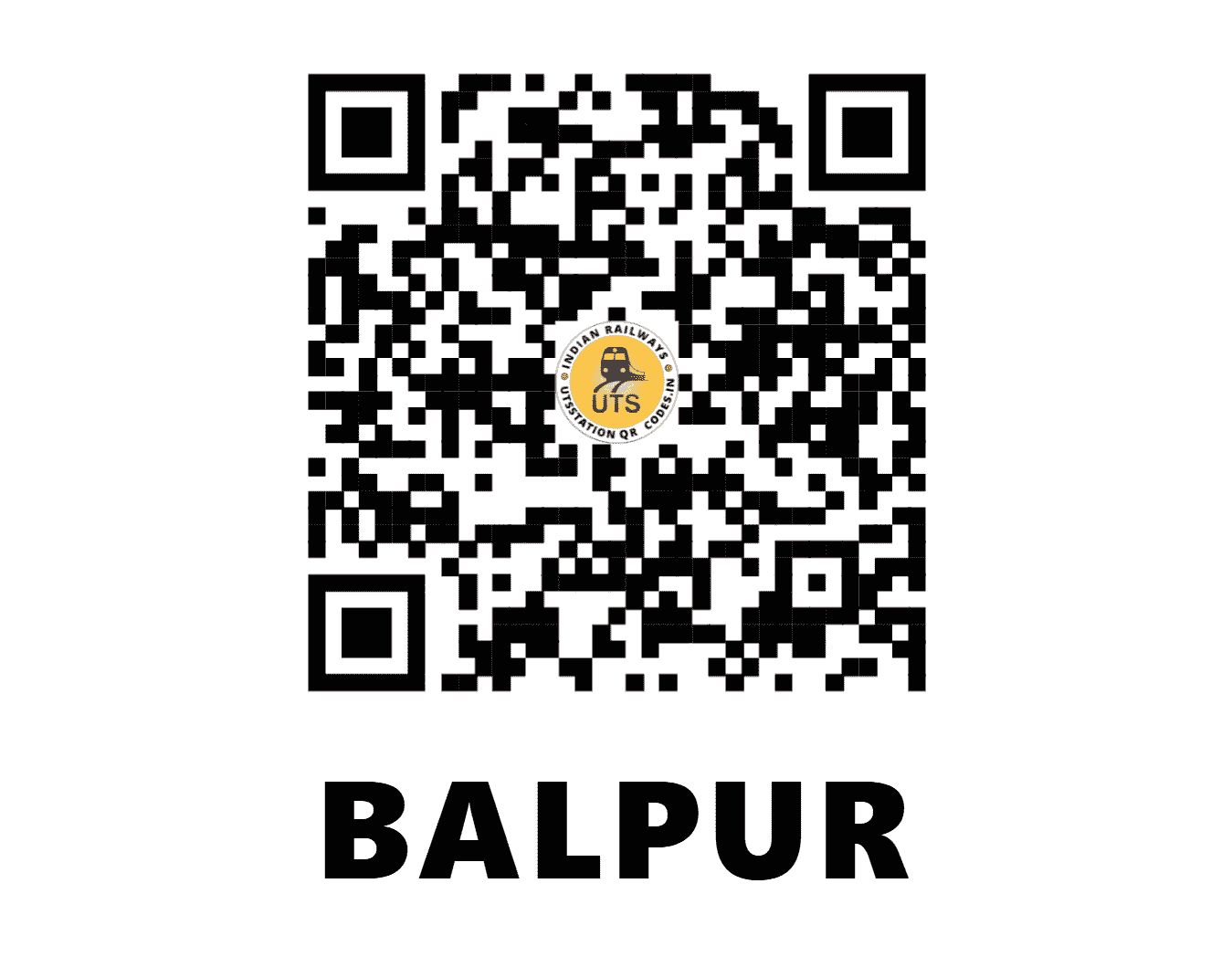UTS QR Code for BALPUR - BPRH (SB - CHHATTISGARH)