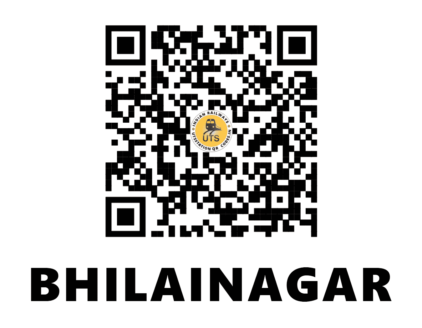UTS QR Code for BHILAINAGAR - BQR (SB - CHHATTISGARH)