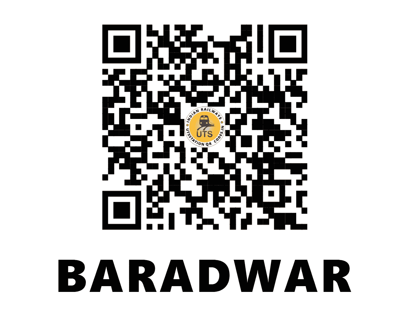 UTS QR Code for BARADWAR - BUA (SB - CHHATTISGARH)