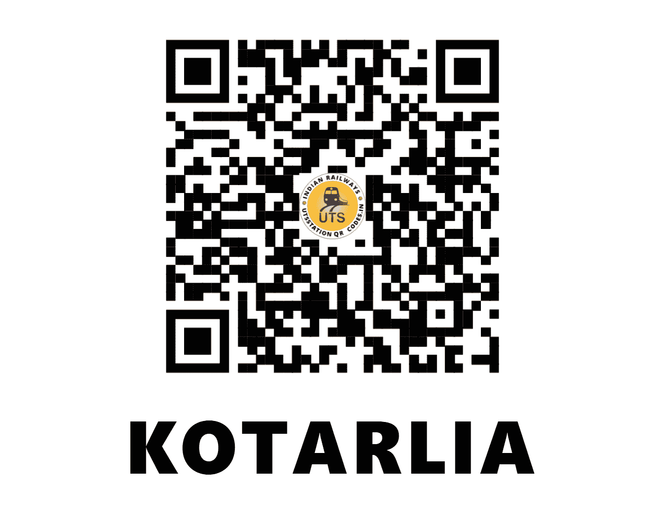 UTS QR Code for KOTARLIA - KRL (SB - CHHATTISGARH)