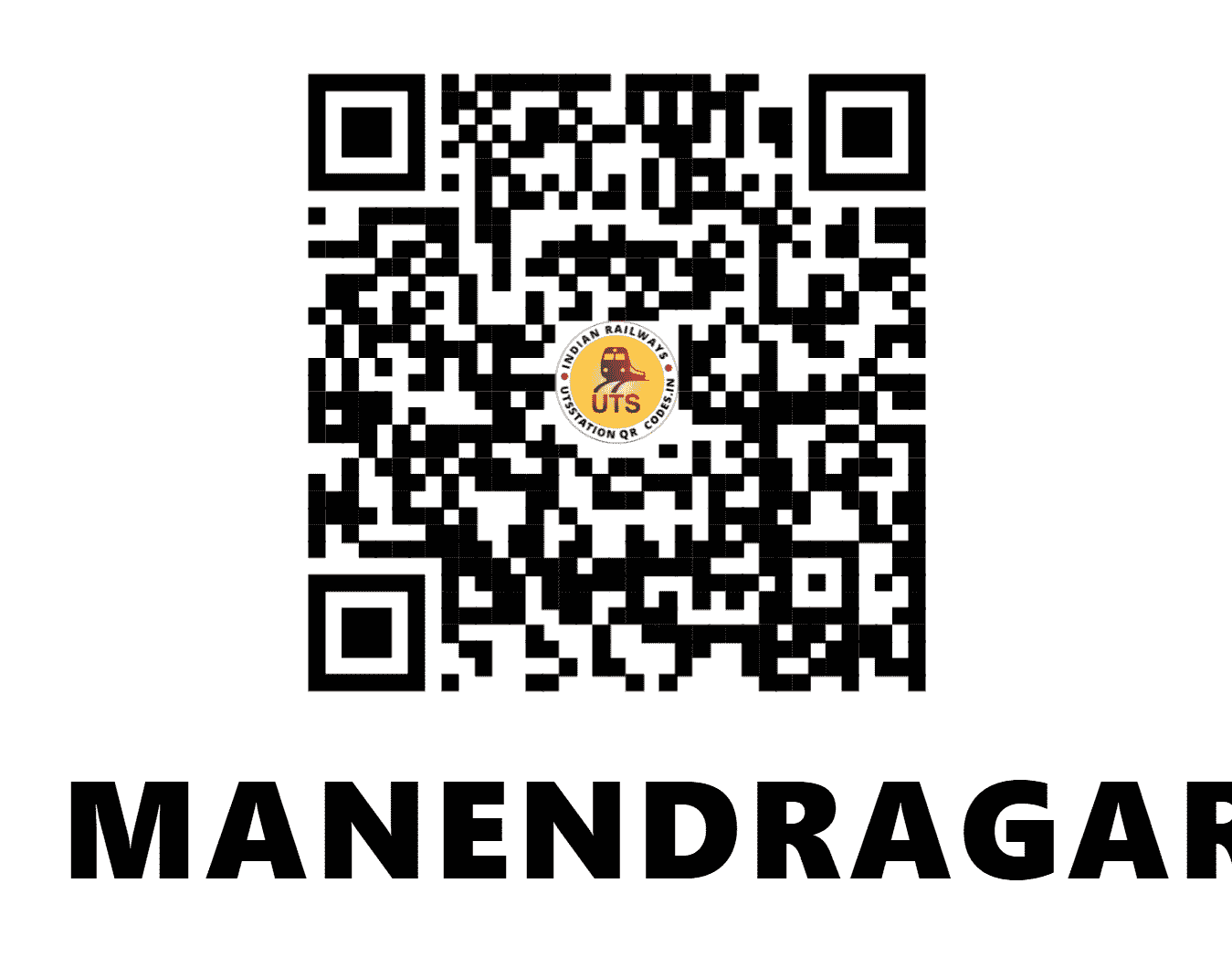UTS QR Code for MANENDRAGARH - MDGR (SB - CHHATTISGARH)