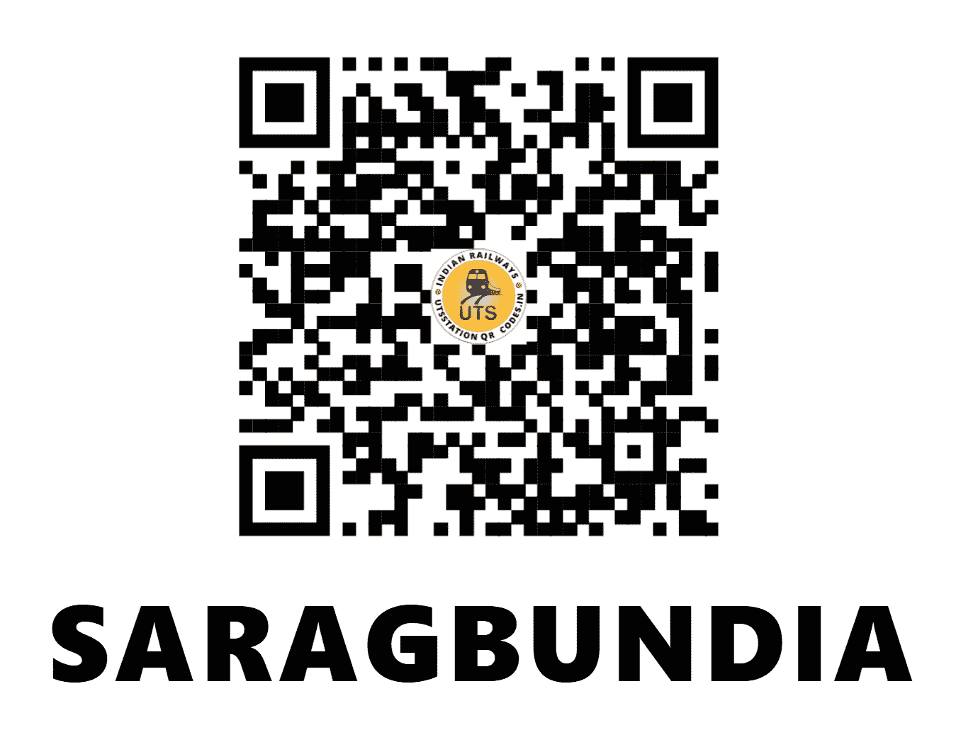 UTS QR Code for SARAGBUNDIA - SRBA (SB - CHHATTISGARH)