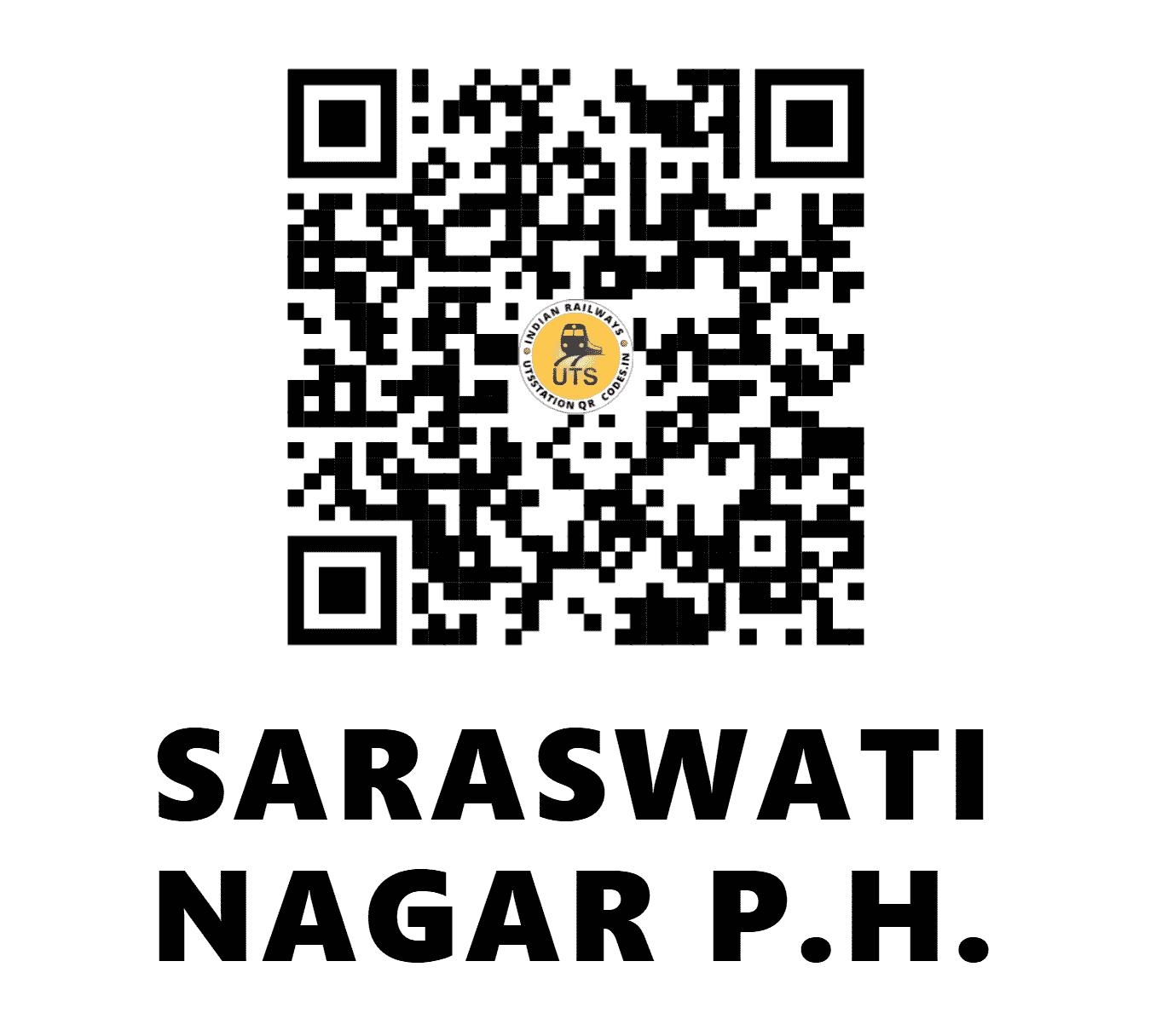 UTS QR Code for SARASWATI NAGAR P.H. - SRWN (SB - CHHATTISGARH)