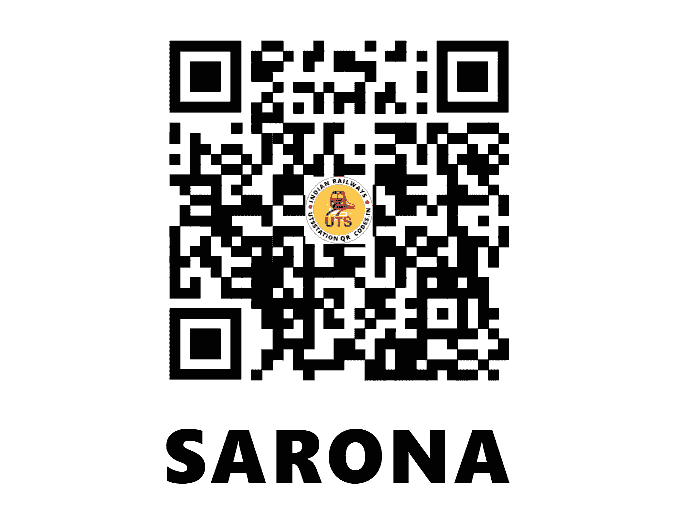 UTS QR Code for SARONA - SZB (SB - CHHATTISGARH)