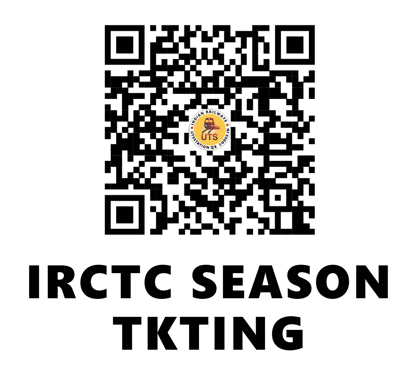 UTS QR Code for IRCTC SEASON TKTING - IRCT (CR - )