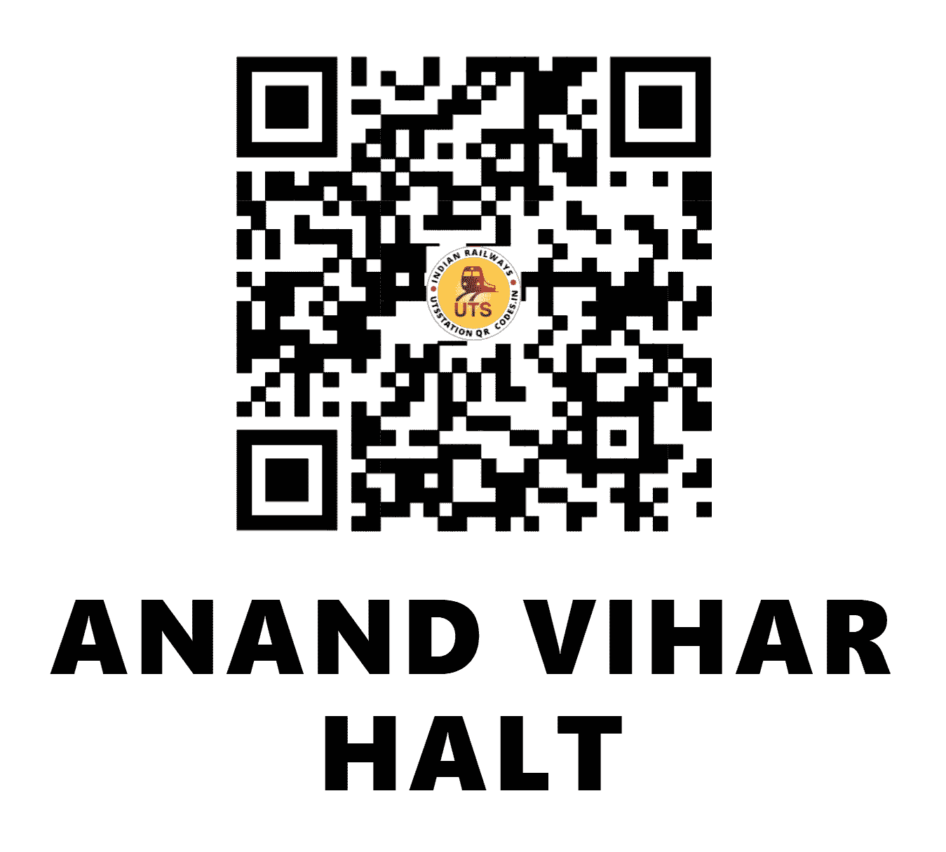 UTS QR Code for ANAND VIHAR HALT - ANVR (NR - DELHI)