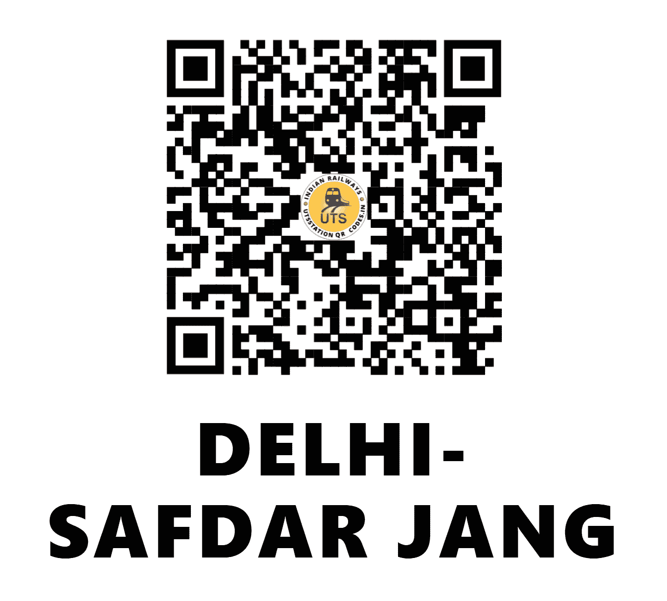 UTS QR Code for DELHI-SAFDAR JANG - DSJ (NR - DELHI)
