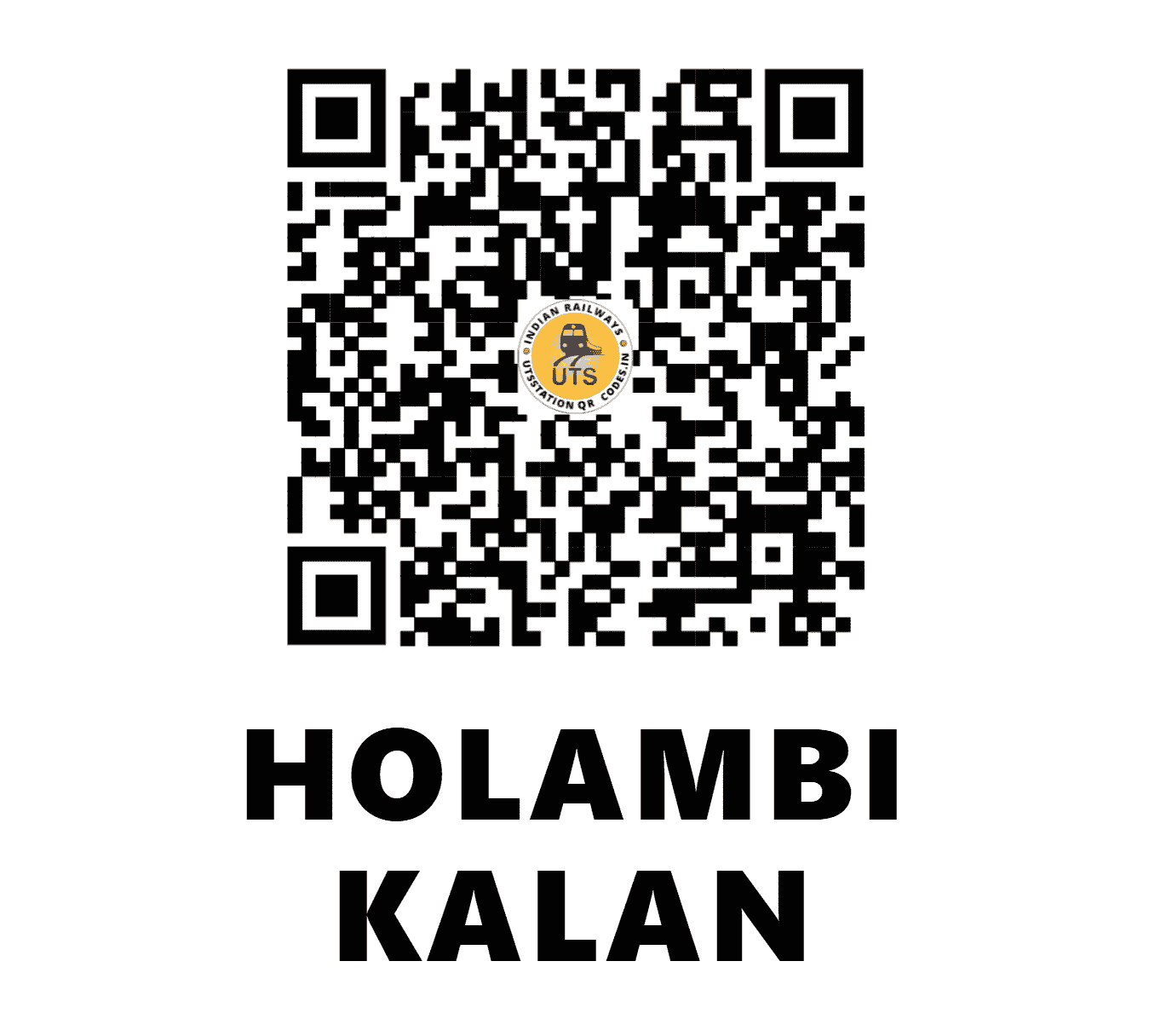 UTS QR Code for HOLAMBI KALAN - HUK (NR - DELHI)