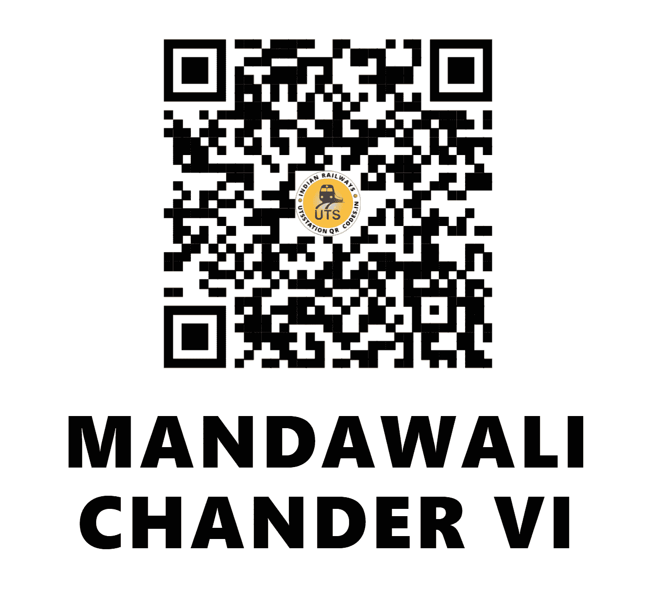 UTS QR Code for MANDAWALI CHANDER VI - MWC (NR - DELHI)