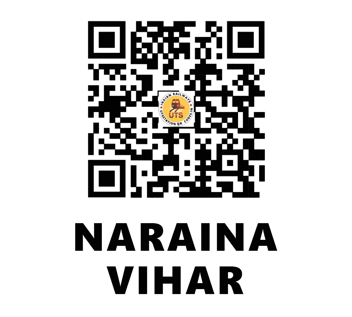 UTS QR Code for NARAINA VIHAR - NRVR (NR - DELHI)