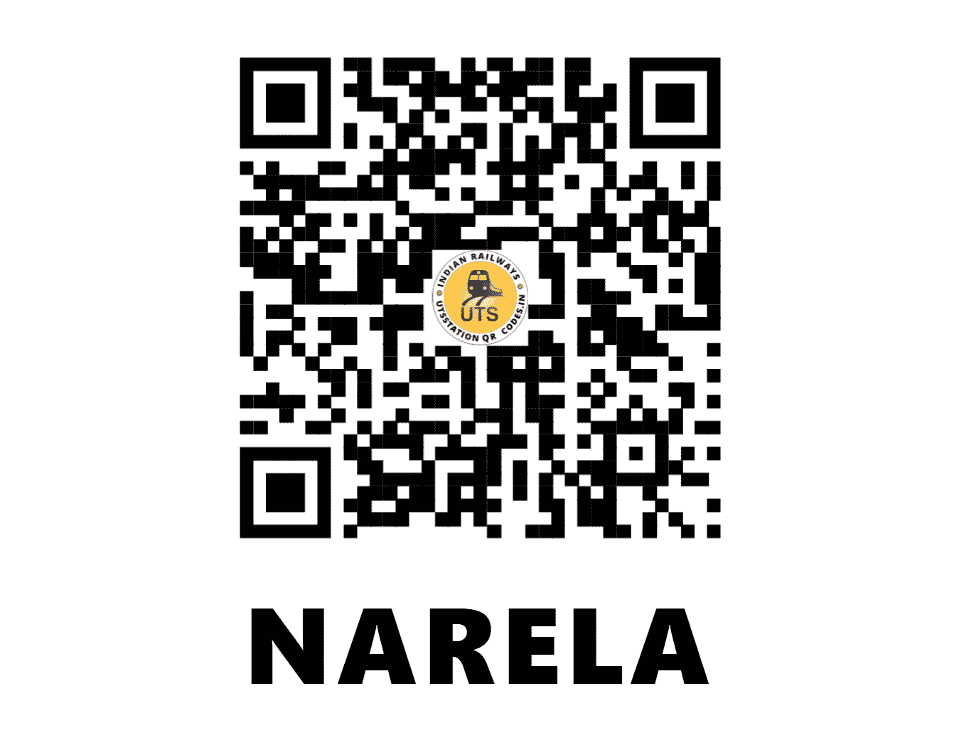 UTS QR Code for NARELA - NUR (NR - DELHI)