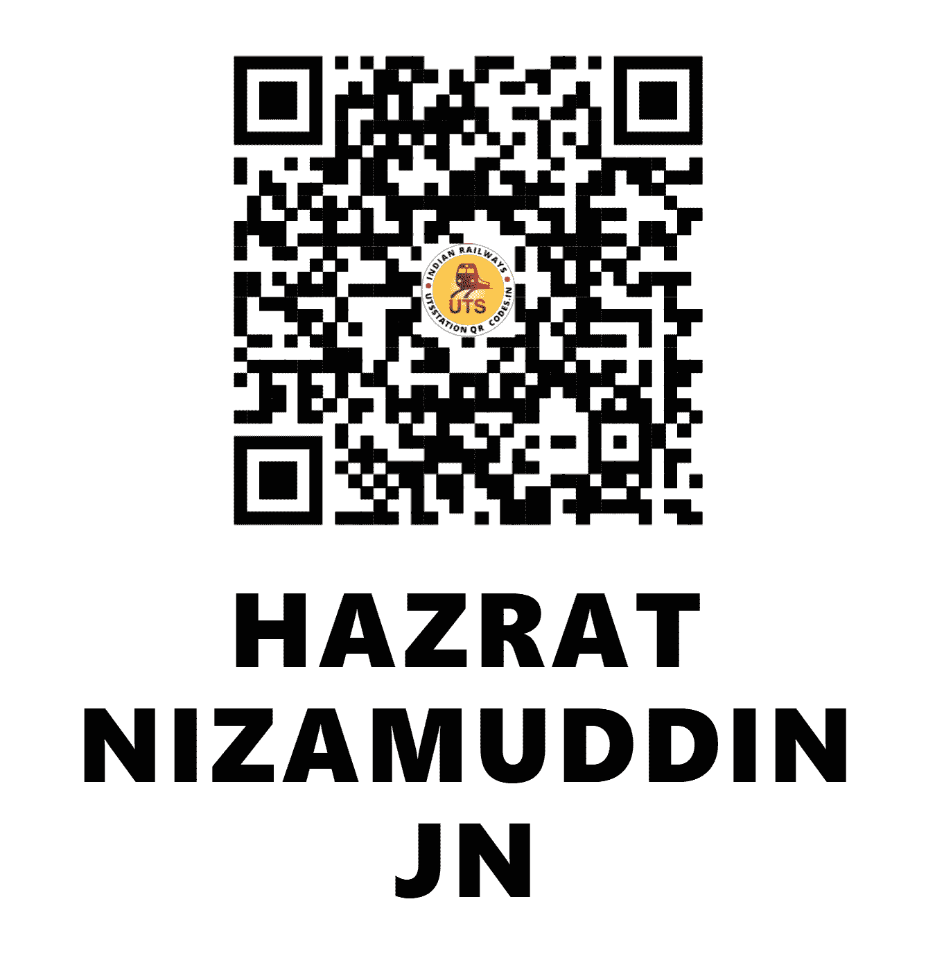 UTS QR Code for HAZRAT NIZAMUDDIN JN - NZM (NR - DELHI)