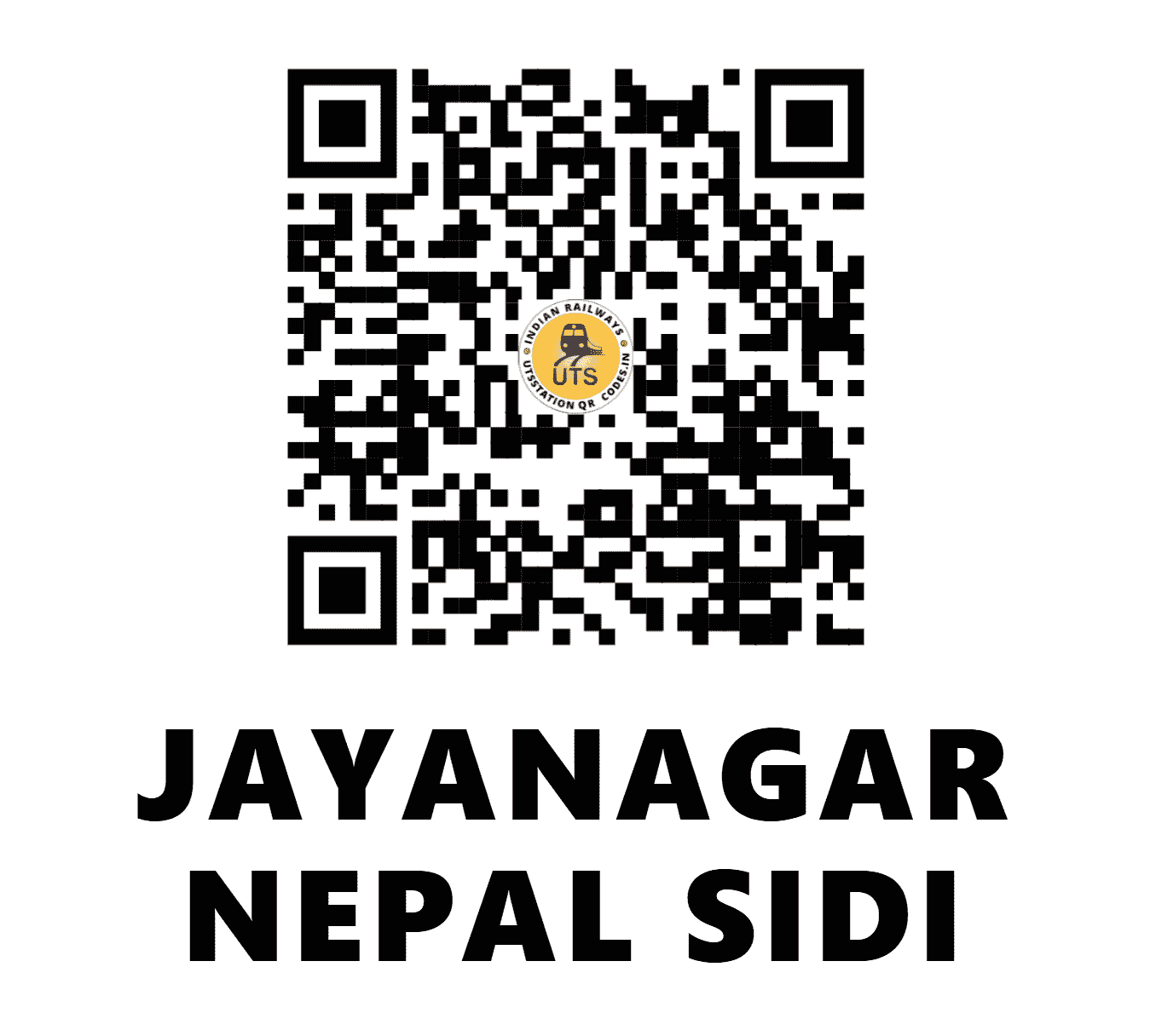 UTS QR Code for JAYANAGAR NEPAL SIDI - JYS (EC - )
