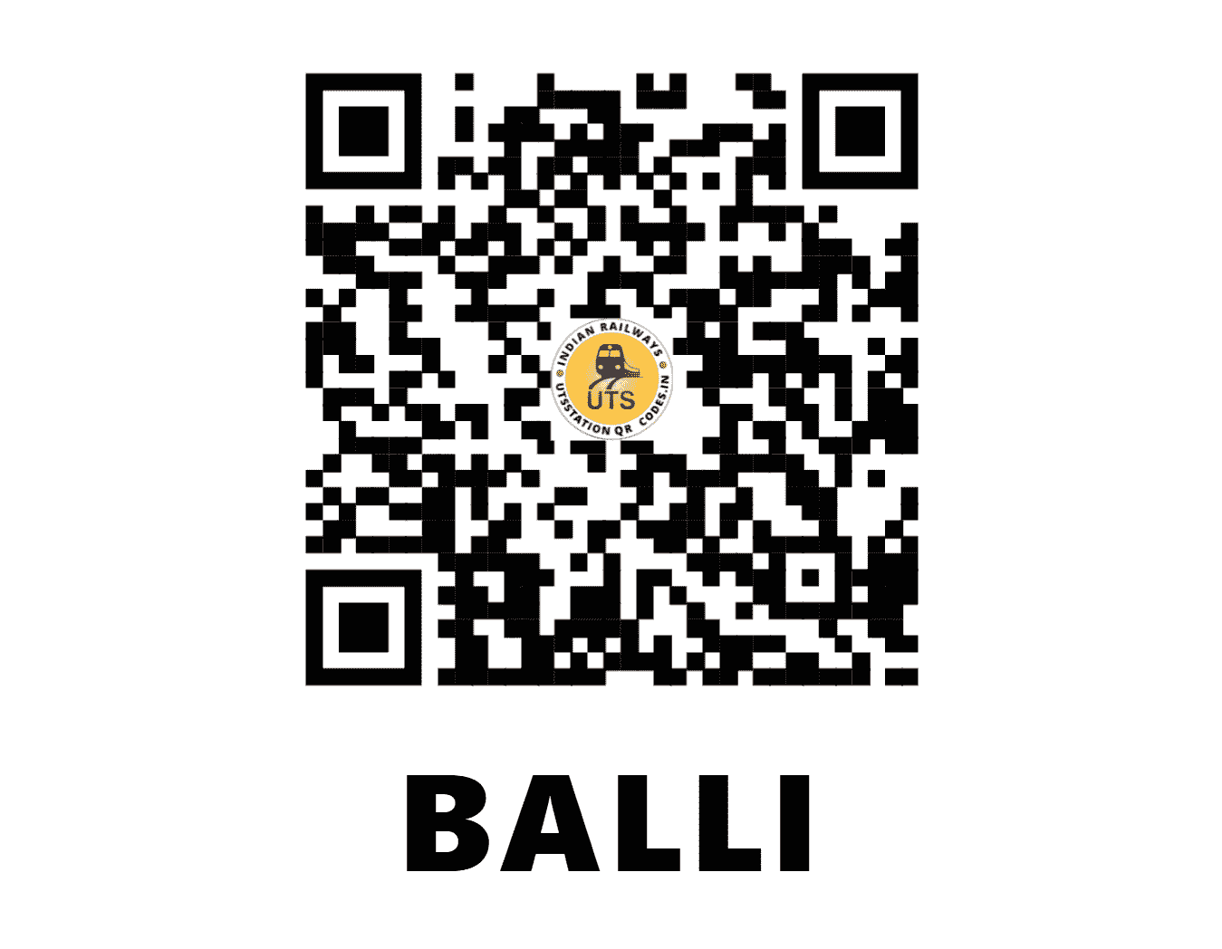 UTS QR Code for BALLI - BLLI (KR - GOA)