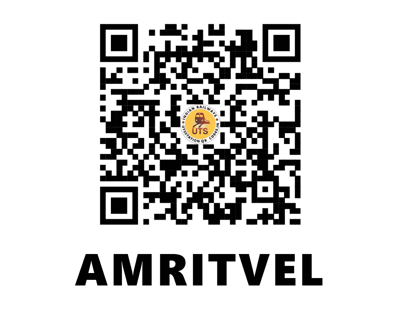 UTS QR Code for AMRITVEL - AVL (WR - GUJARAT)