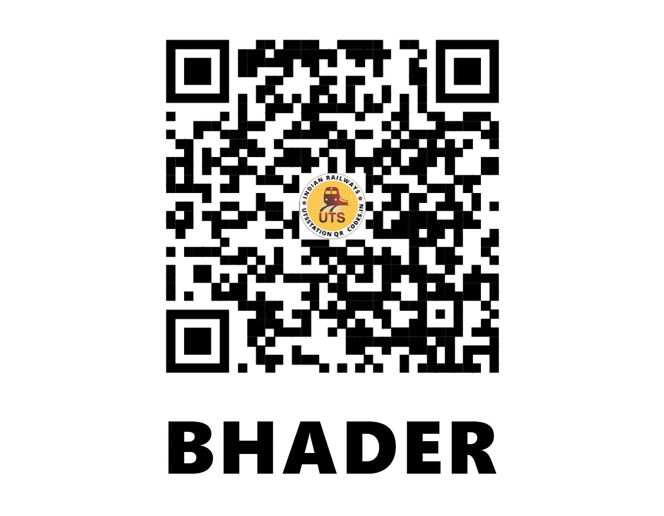 UTS QR Code for BHADER - BADR (WR - GUJARAT)