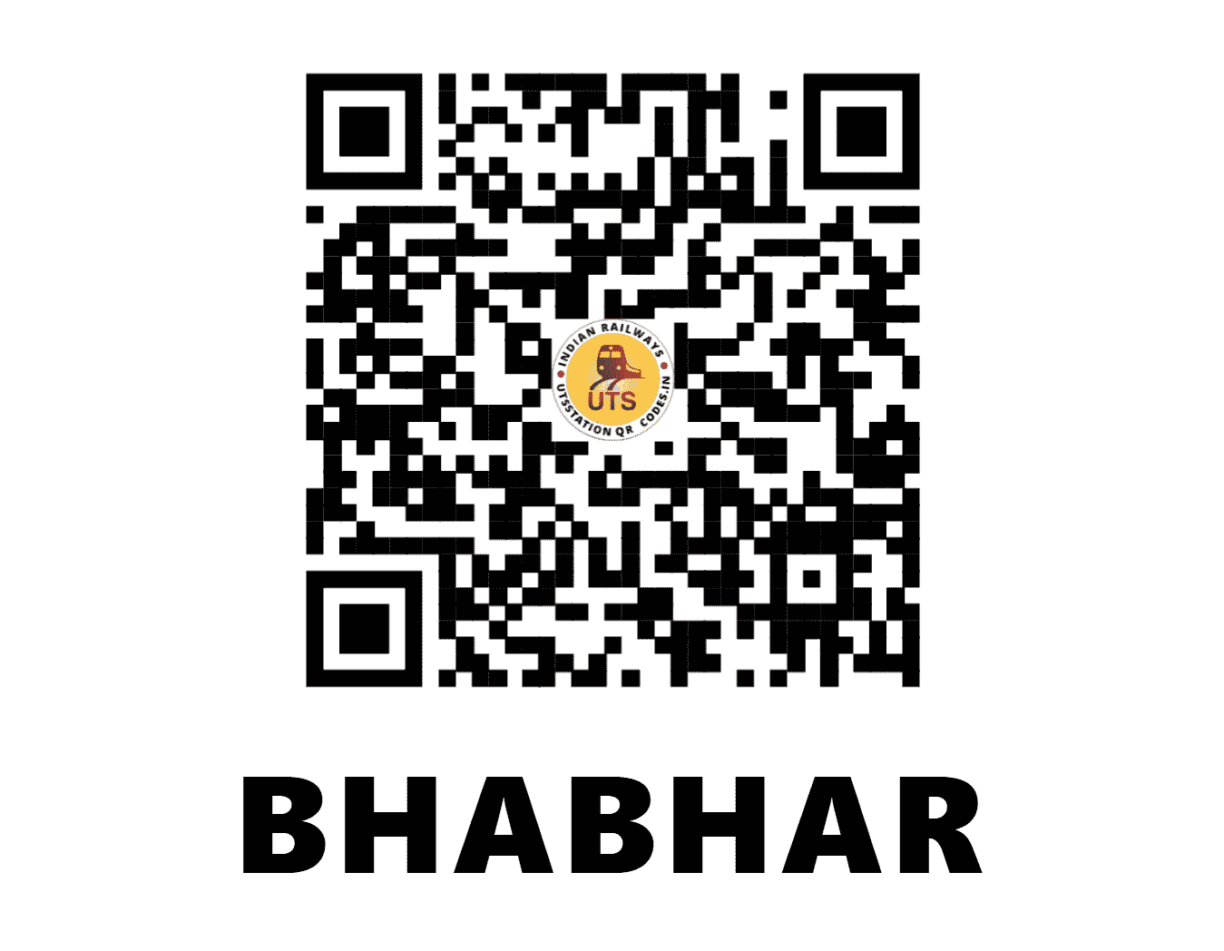 UTS QR Code for BHABHAR - BAH (WR - GUJARAT)