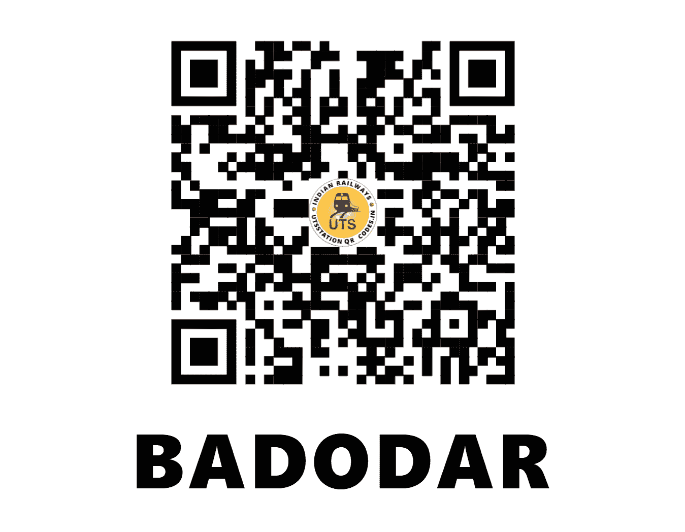 UTS QR Code for BADODAR - BDDR (WR - GUJARAT)