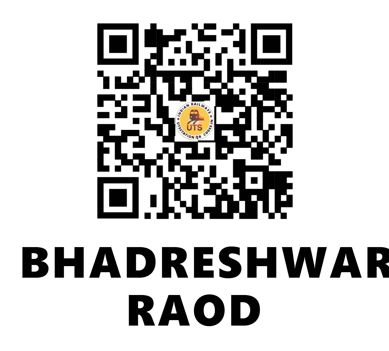 UTS QR Code for BHADRESHWAR RAOD - BDSR (WR - GUJARAT)