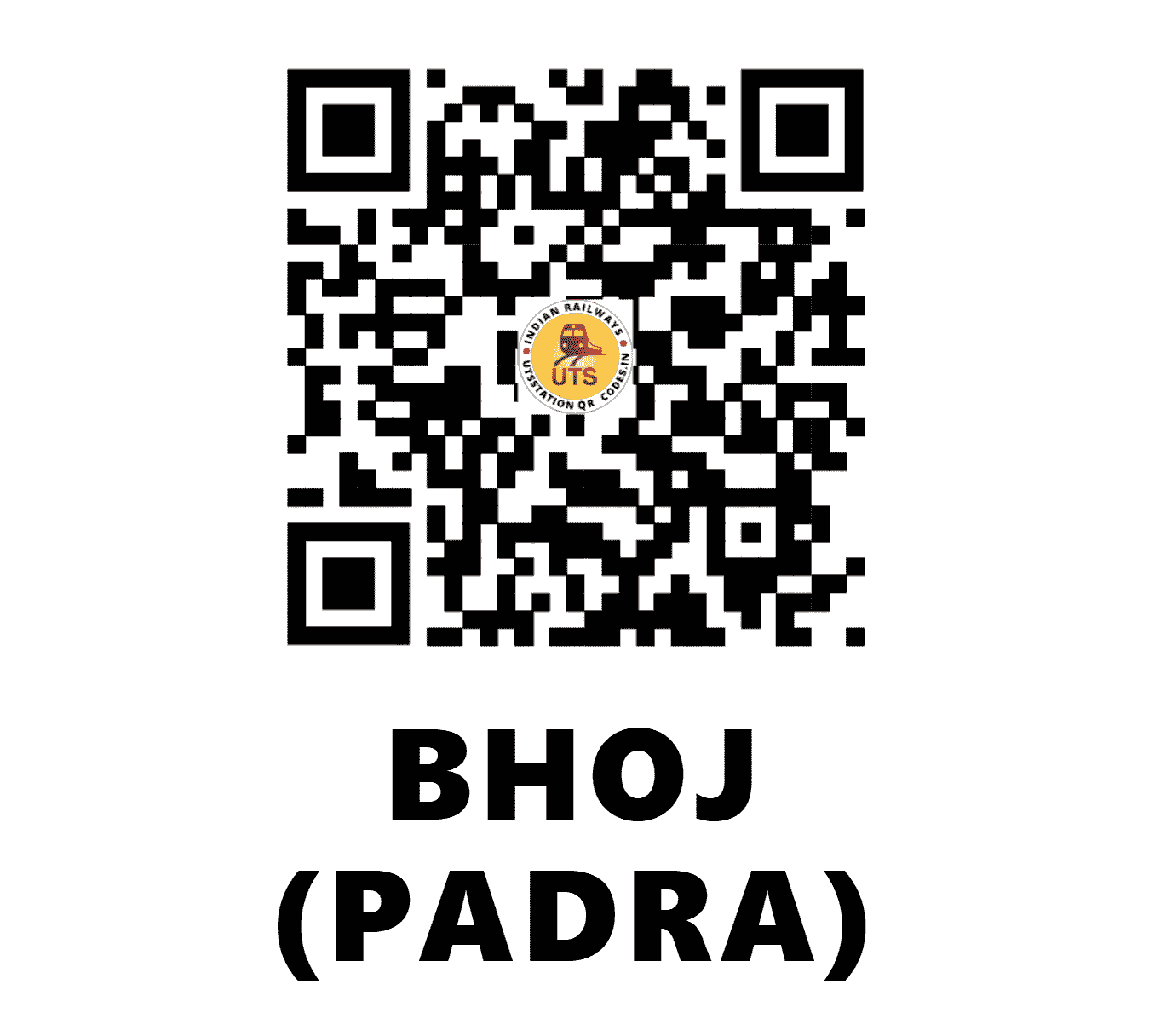 UTS QR Code for BHOJ (PADRA) - BHOJ (WR - GUJARAT)