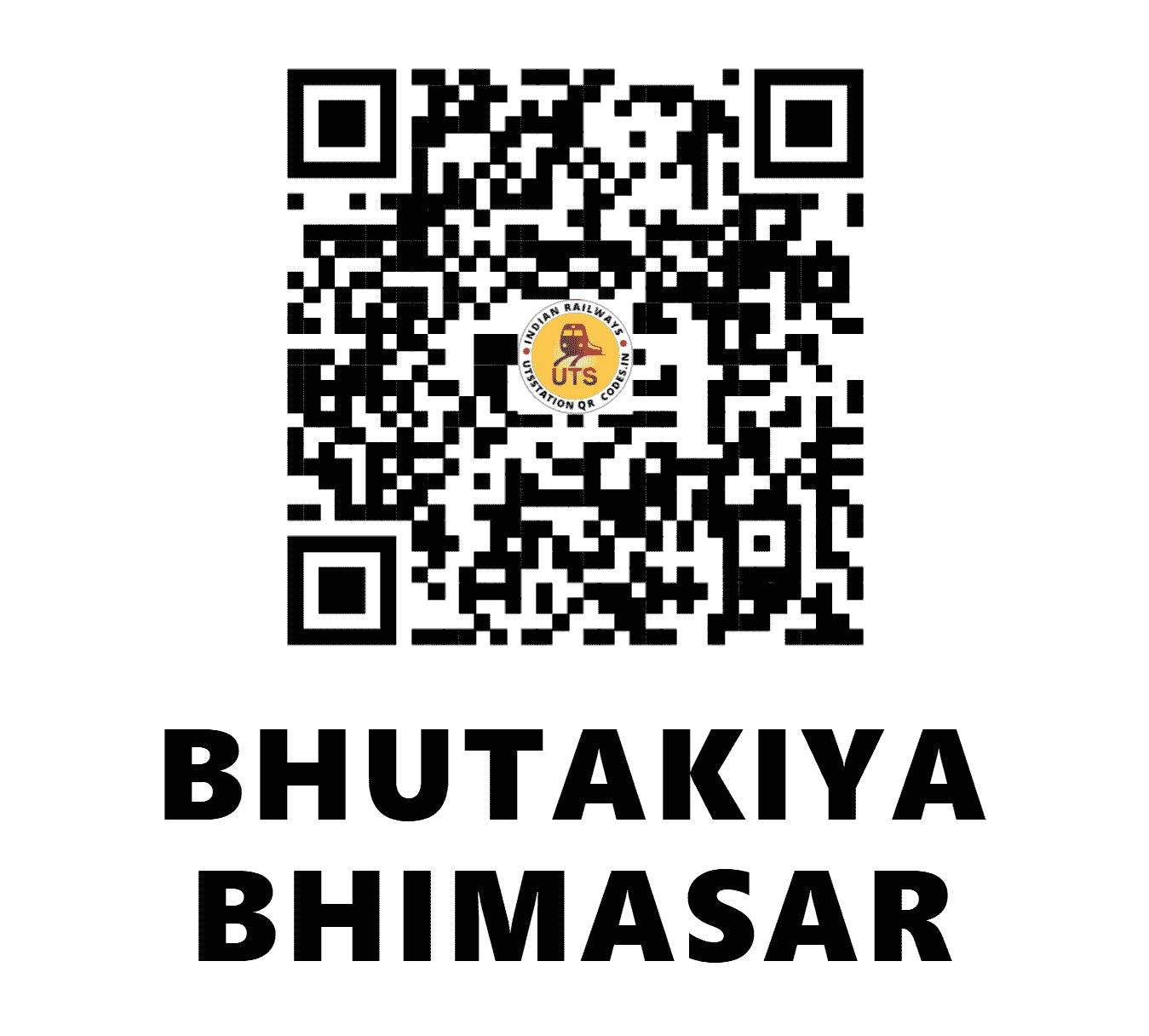 UTS QR Code for BHUTAKIYA BHIMASAR - BUBR (WR - GUJARAT)
