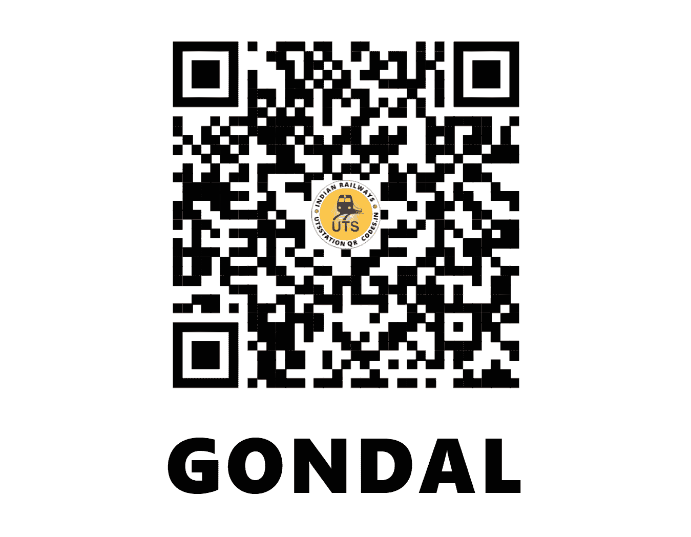 UTS QR Code for GONDAL - GDL (WR - GUJARAT)